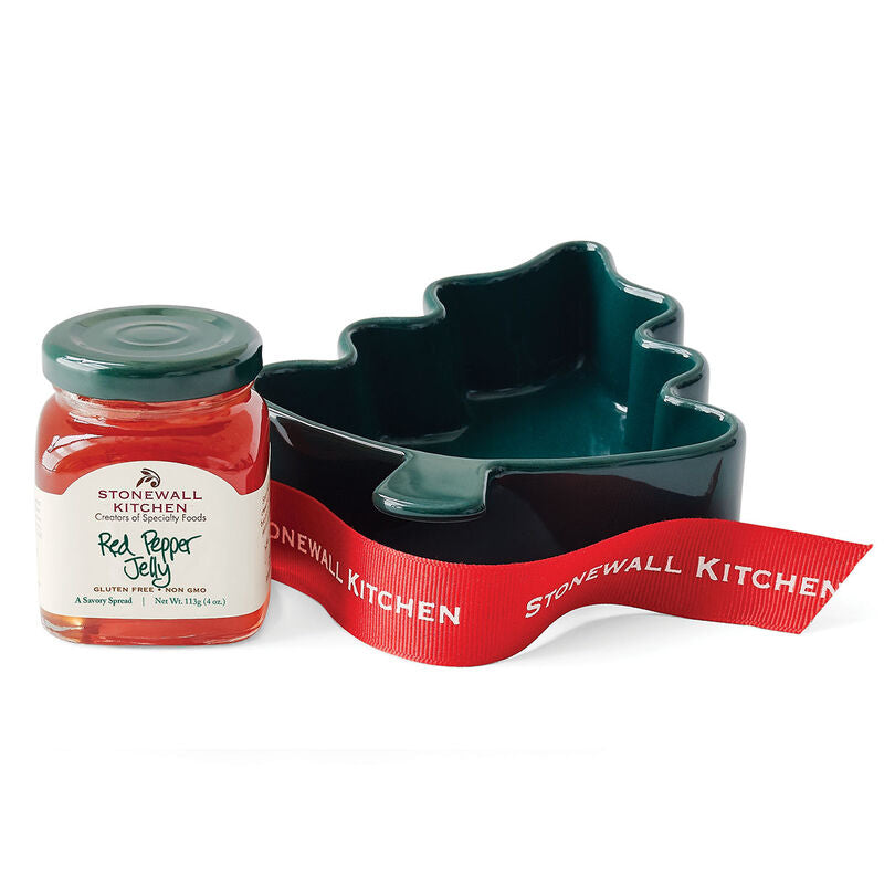 Stonewall Kitchen Holiday Red Pepper Jelly Tree Ramekin Gift