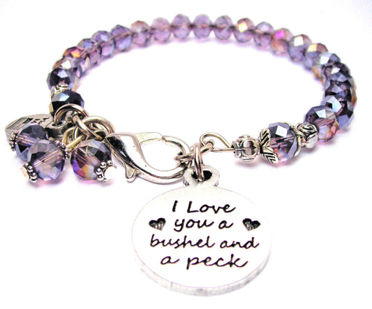 Chubby Chico Charms - I Love You a Bushel and a Peck Crystal Bracelet: Lavender