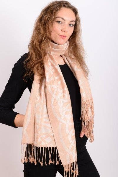 Celtic Ore Crafts - IRS-008E Celtic Trad Pashmina 65cm x 190cm: Cream / 65cm x 190cm