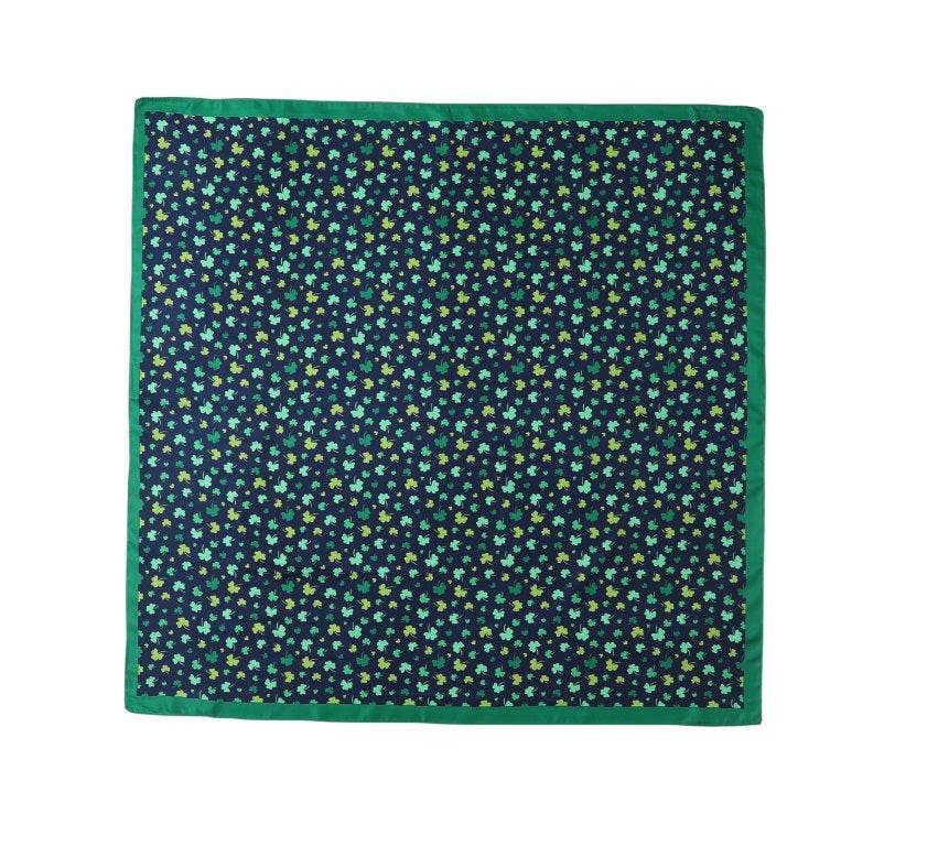 Celtic Ore Crafts - IRS-036D Polysilk Scarf Shamrock Green/Navy
