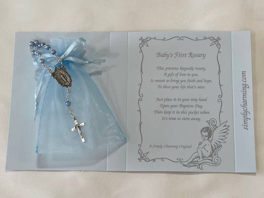 Simply Charming - Keepsake Baby's First Rosary Gift Boxed: Blue