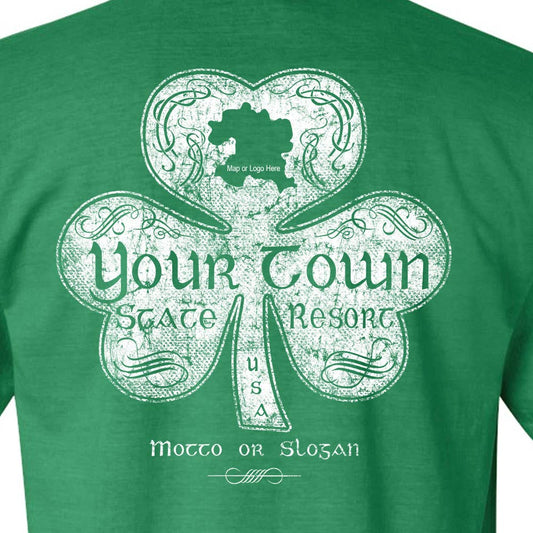 Charleston Apparel - Customizable Celtic Clover Shirt Irish Green St. Patrick's: Small