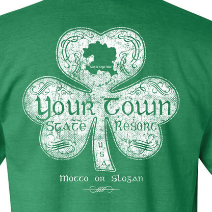 Charleston Apparel - Customizable Celtic Clover Shirt Irish Green St. Patrick's: Large
