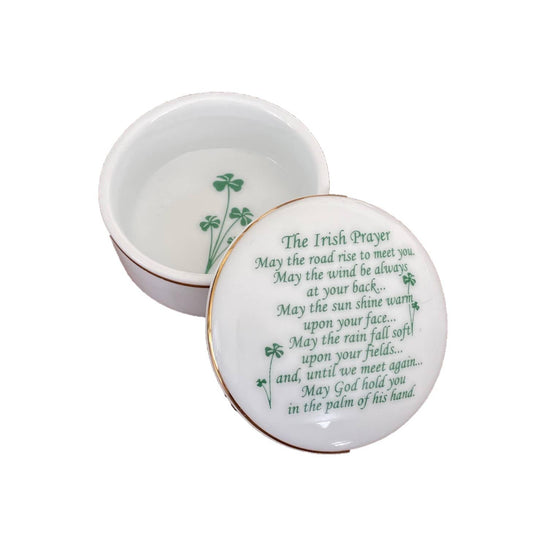 CBE Inc - Irish Prayer Porcelain Keepsake Box: Round