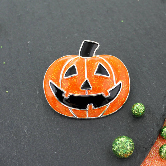 Seasons Jewelry - Enamel Jack-O-Lantern Halloween Pin/Pendant