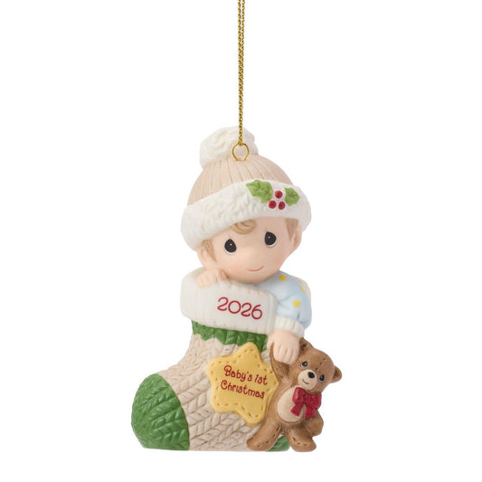 Precious Moments 2026 Baby’s First Christmas Boy Ornament