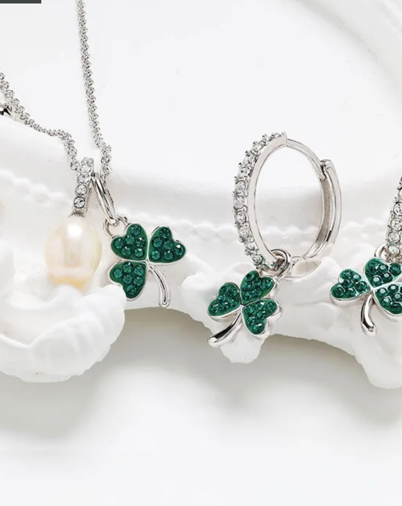 ShanOre Sterling Silver Shamrock Crystal Earrings