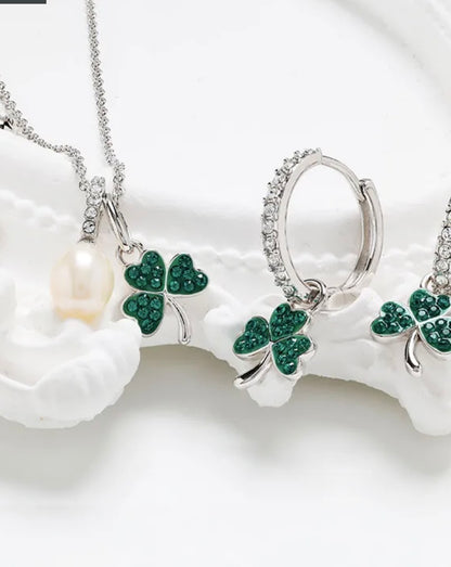 ShanOre Sterling Silver Shamrock Crystal Earrings
