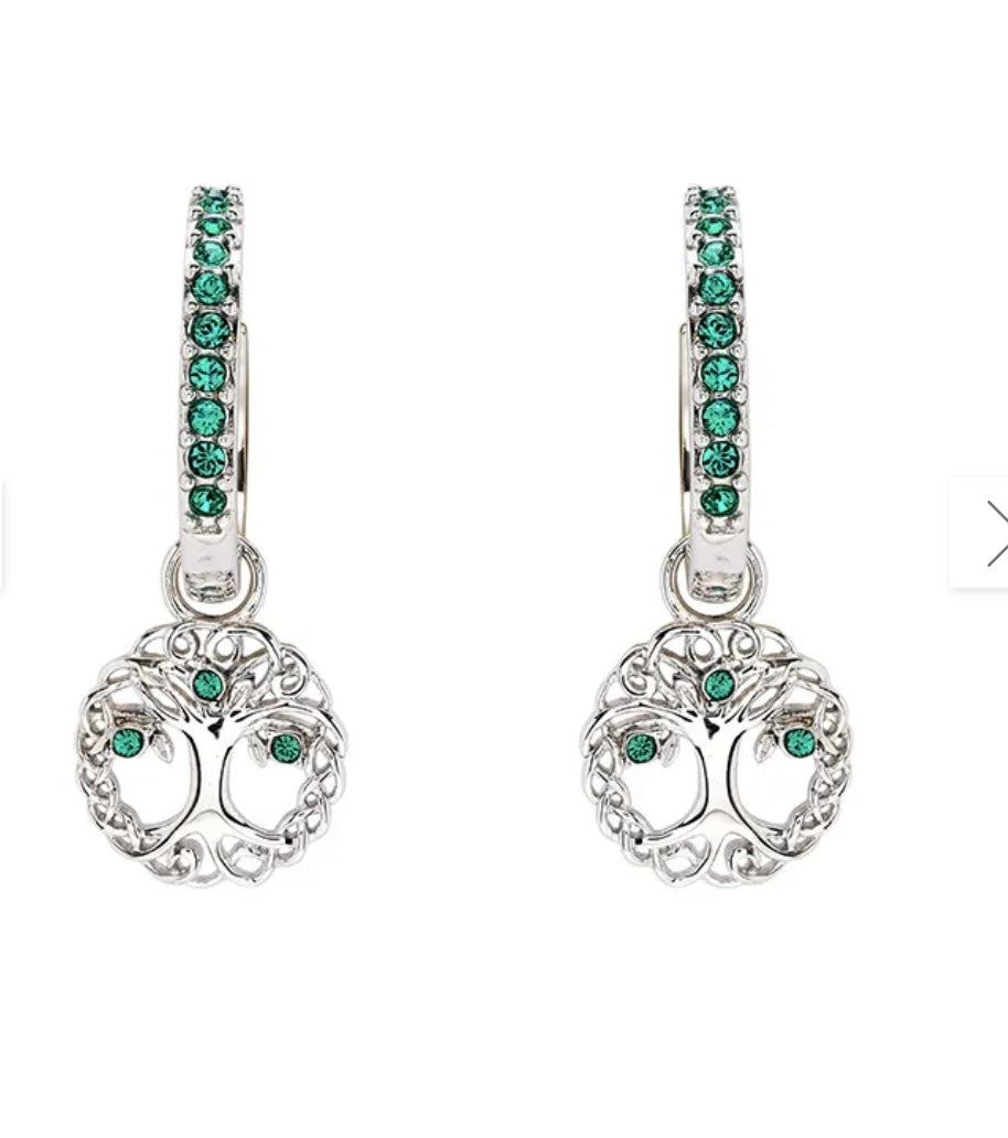 ShanOre Sterling Silver & Crystal Tree Of Life Earrings