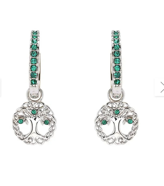 ShanOre Sterling Silver & Crystal Tree Of Life Earrings