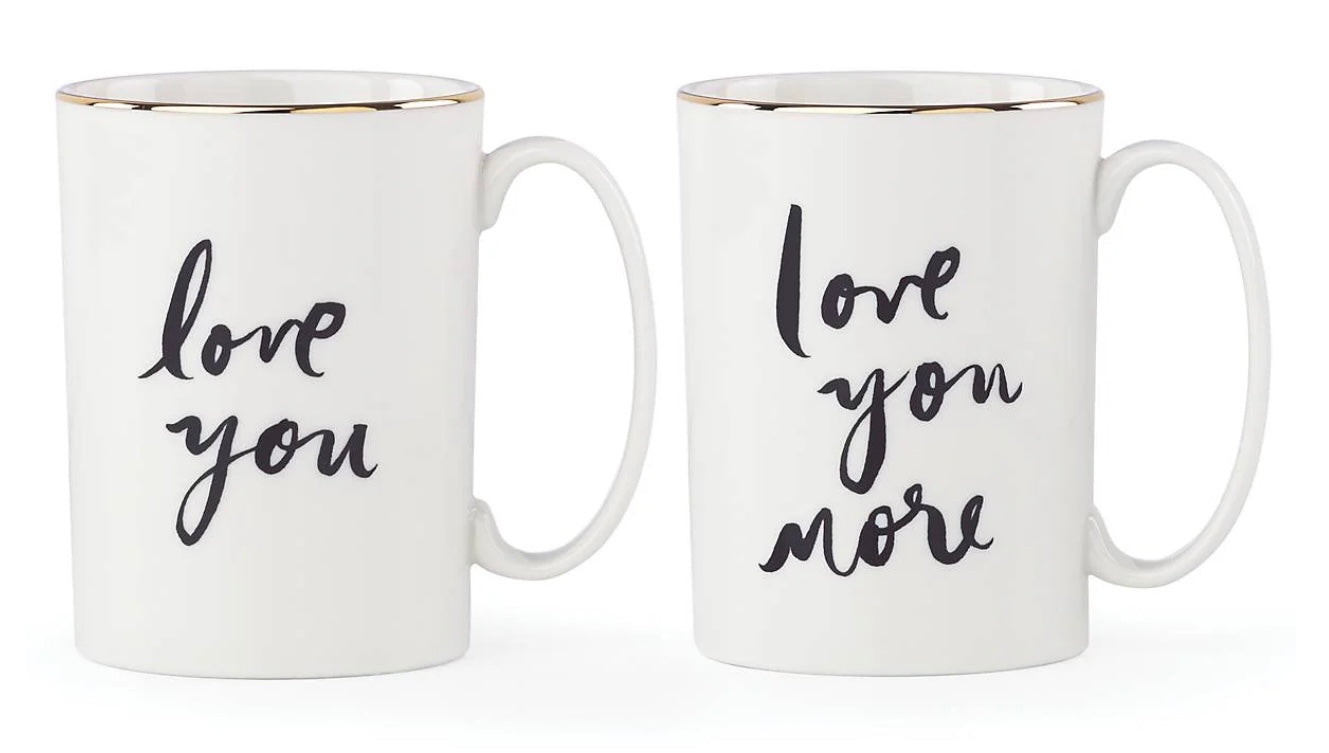 Kate Spade  ew York “Lobe You” & “Love You More” Mug Set