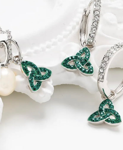 ShanOre Sterling Silver Trinity Knot Earrings With Crystals
