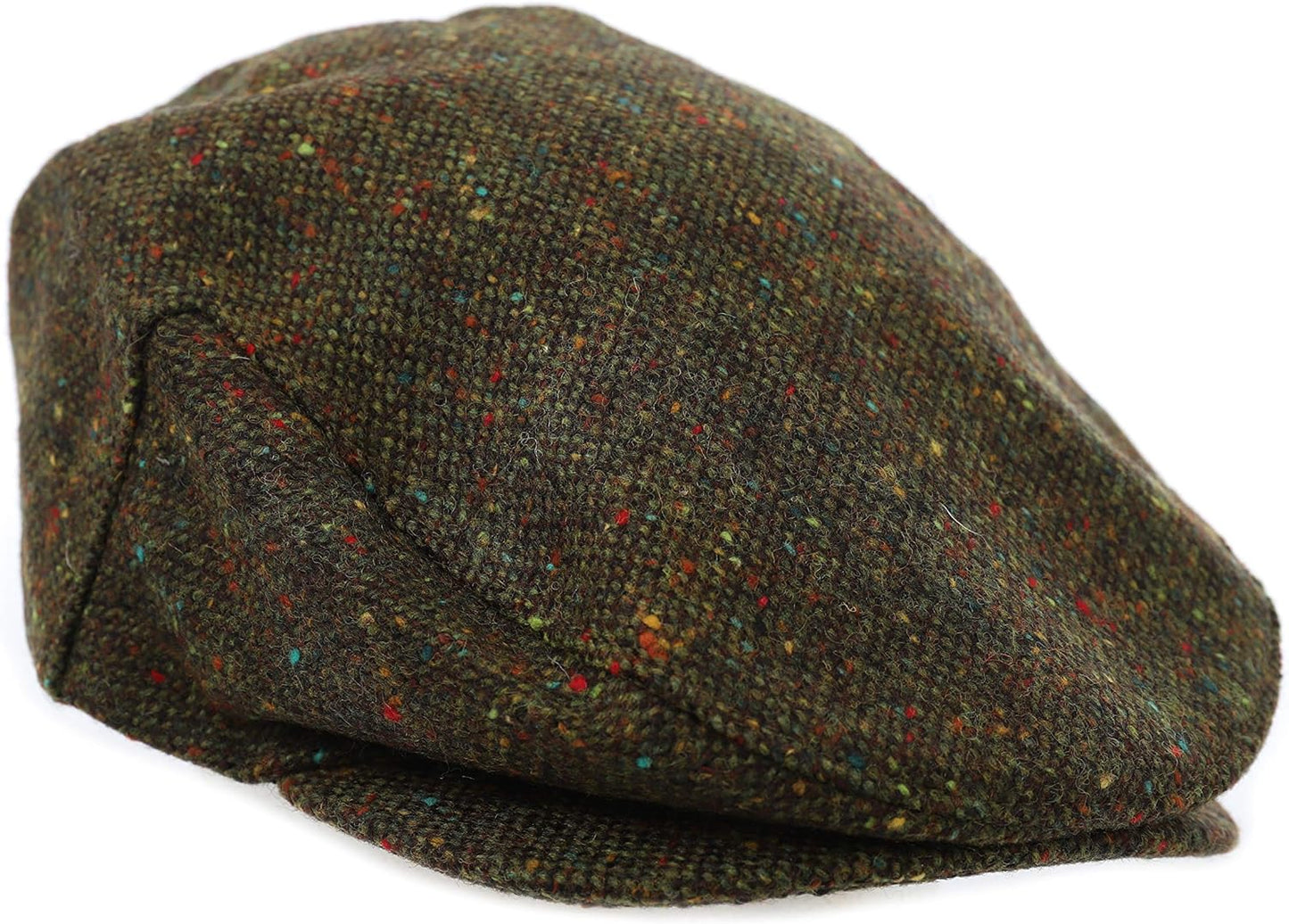 Hanna Hats of Donegal Green Fleck Tweed Vintage Cap