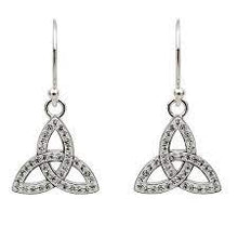Load image into Gallery viewer, Trinity Earrings Adorned With Crystals

