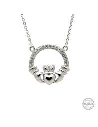 ShanOre Claddagh Necklace Encrusted With Crystals