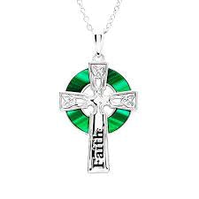 ShanOre Hope Malachite Celtic Cross Pendant