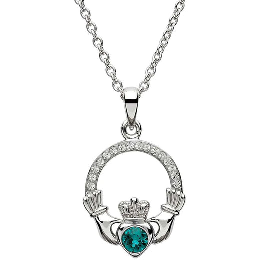 ShanOre Claddagh May Birthstone Pendant Adorned With Crystals