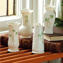 Load image into Gallery viewer, Belleek Classic Handcrafted Shamrock Mini Vase Set Of Four
