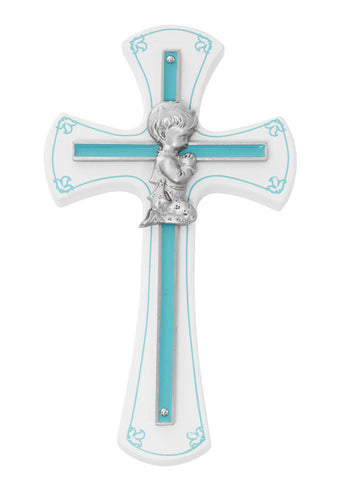7” Boy Cross On White Wood