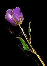 Load image into Gallery viewer, The Rose Lady Gold Trimmed Rose In Purple Sparkle
