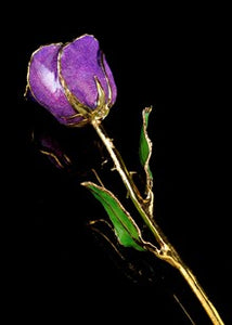 The Rose Lady Gold Trimmed Rose In Purple Sparkle