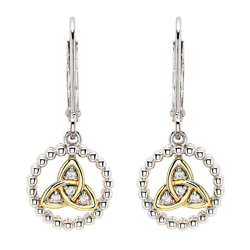 ShanOre Sterling Silver White CZ Trinity Knot Drop Earrings