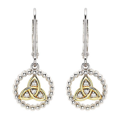 ShanOre Sterling Silver White CZ Trinity Knot Drop Earrings