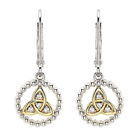 ShanOre Sterling Silver White CZ Trinity Knot Drop Earrings