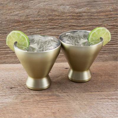 Cambridge 11 oz Gold Insulated Cocktail Tumblers Set of 2