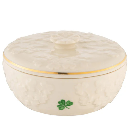 Belleek Classic Field Of Shamrocks Trinket Box 4169