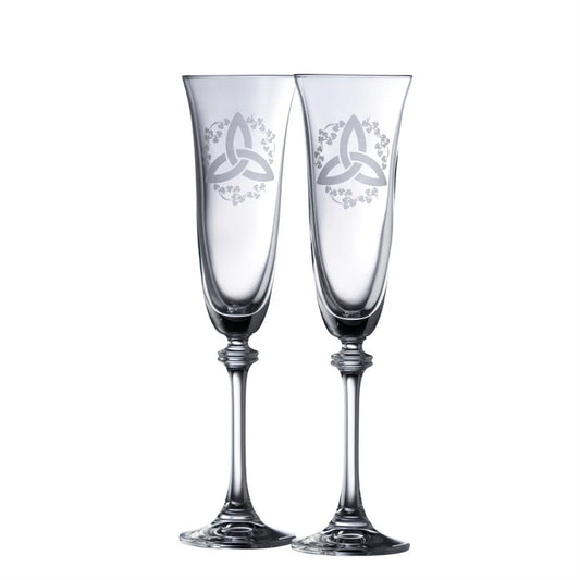Galway Trinity Knot shamrock Liberty Flute Set of Two