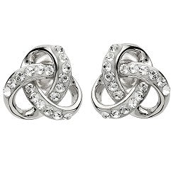 ShanOre Sterling Silver Trinity Earrings With Swarovski Crystals