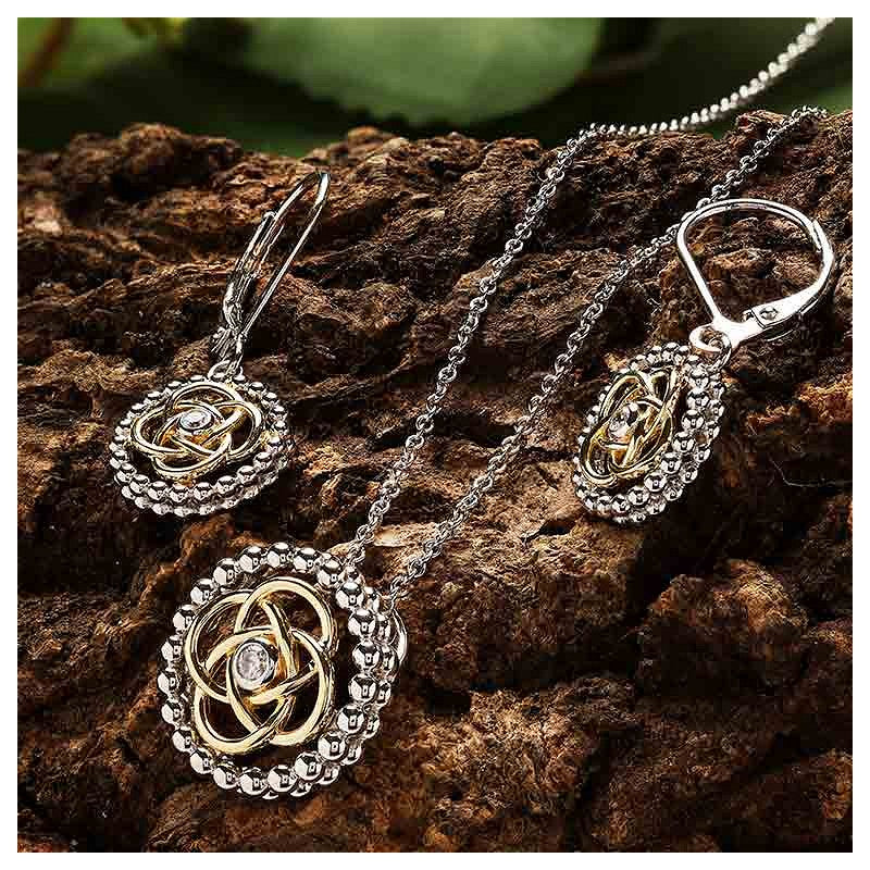 ShanOre Sterling Silver And CZ Celtic Drop Earrings