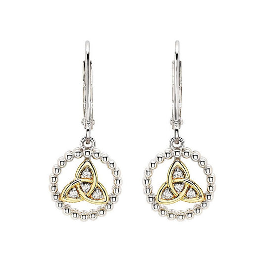 ShanOre Sterling Silver and CZ Trinity Knot Earrings