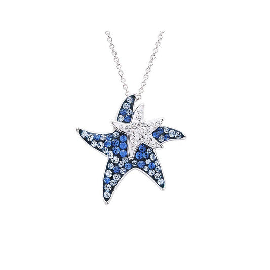 Ocean by  ShanOre Sterling Silver Blue Crystal Mother & Baby Pendant