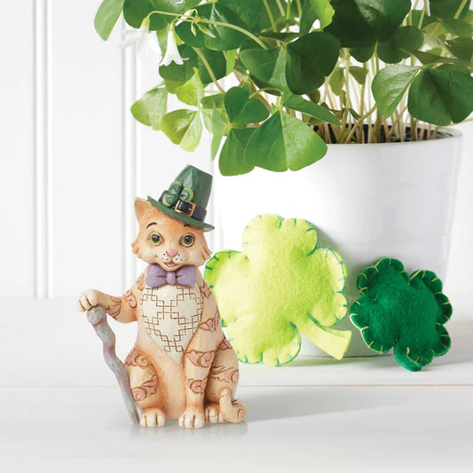 Jim Shore “Purr-fectly Irish” Irish Tabby Cat Figurine