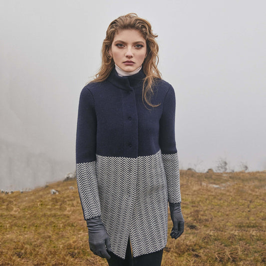 SAOL Ladies Herringbone Knit Sweater