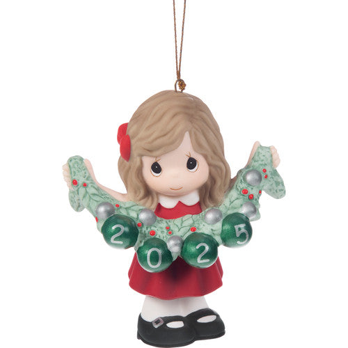 Precious Moments Dated 2025 “Deck The Halls” Girl Ornament