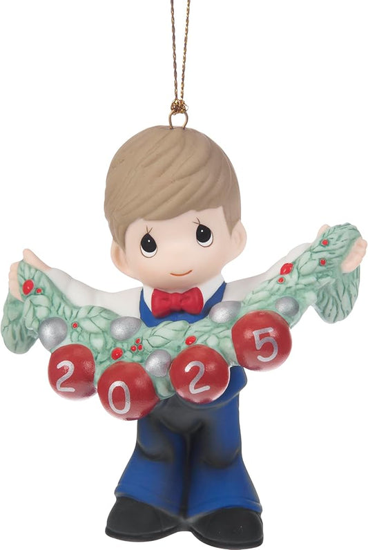 Precious Moments 2025 Boy Deck The Halls Ornament
