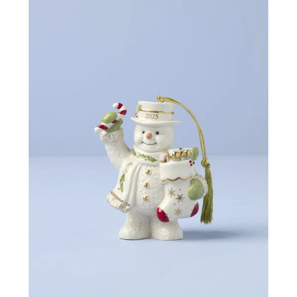 Lenox 2025 Snowman With Stockings Ornament