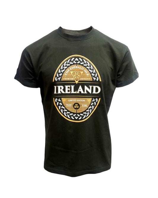 Ireland Emerald Isle Label T-Shirt /Bottle Green