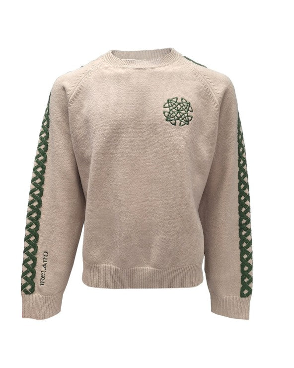 Celtic Knot Crew Neck Sweater Stone