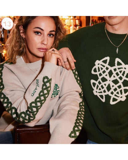 Celtic Knot Crew Neck Sweater Stone