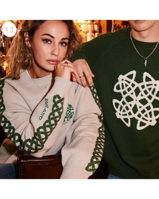 Celtic Knot Crew Neck Sweater Stone