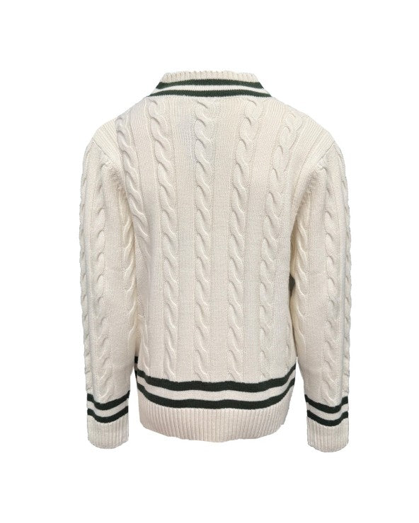 The Heritage Collection By Lansdowne Shamrock Crest Cab,e Sweater