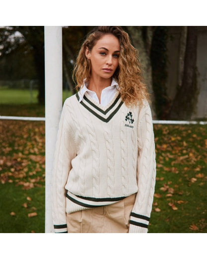 The Heritage Collection By Lansdowne Shamrock Crest Cab,e Sweater