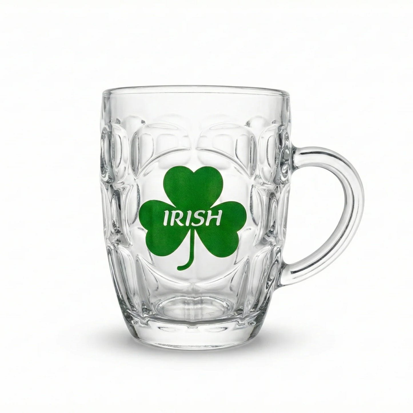 Irish Shamrock Glass Tankard