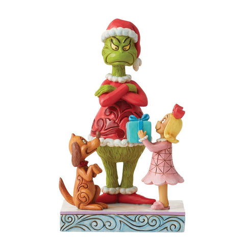 Max and Cindy Giving Gift To Grinch by Jim Shore