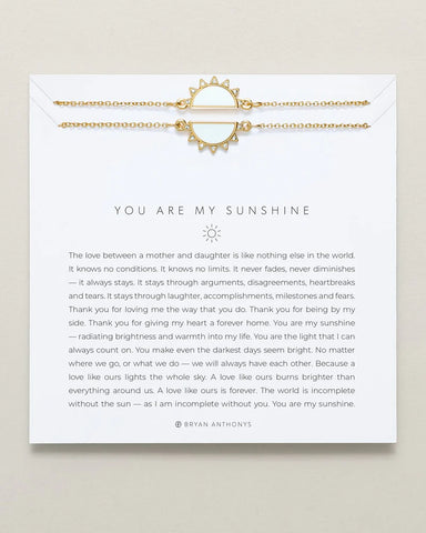 You Are My Sunshine Necklace Gold/White