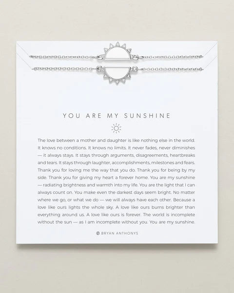 You are My Sunshine Necklace Silver/White